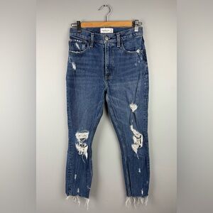 Abercrombie & Fitch 27/4 Blue Distressed Mom Jeans